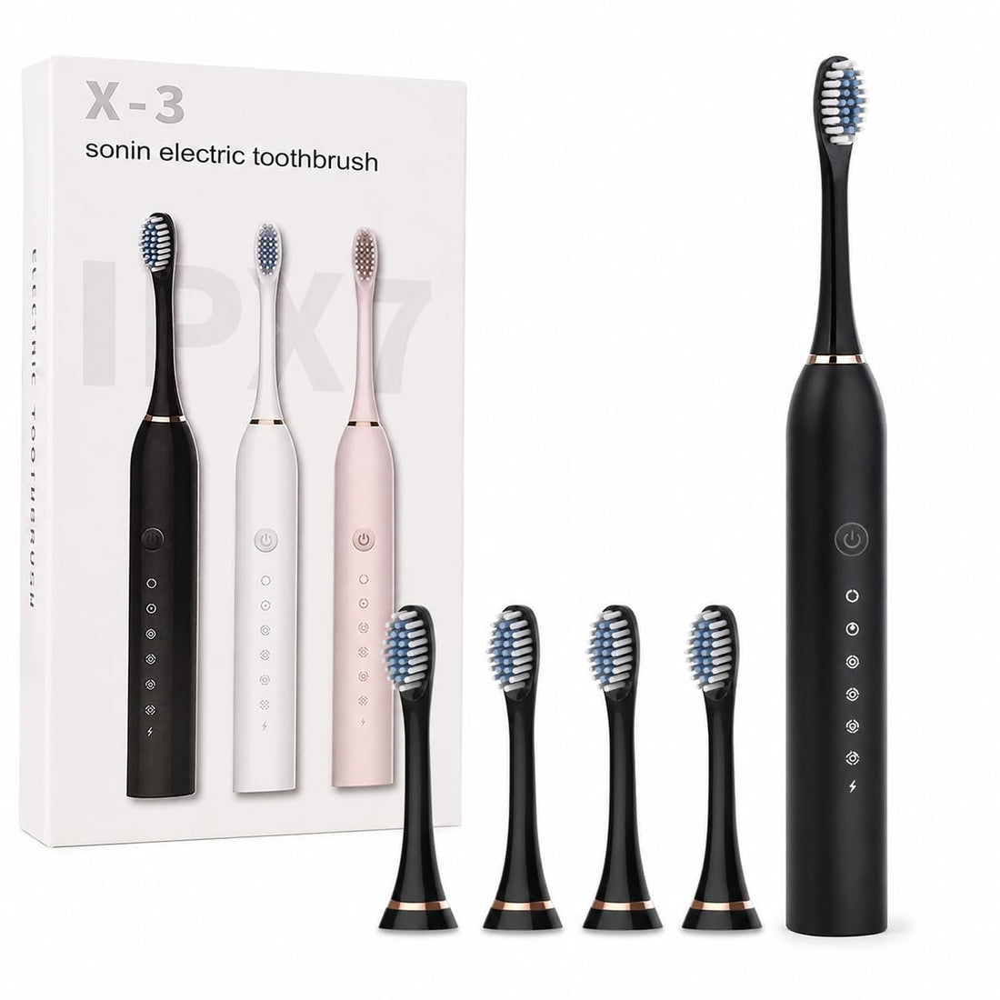 X-3 Sonic Electric Toothbrush with Replacement Heads
