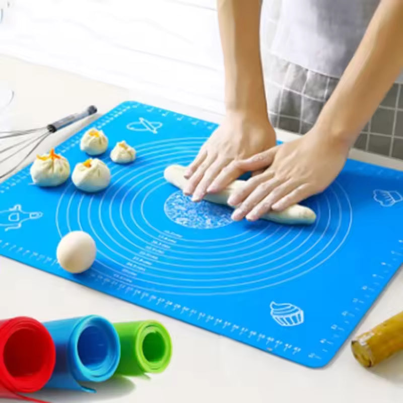 Silicone Baking Roti Mat With Measurements – Heat Resistant Non-Stick Flour Rolling & Kneading Dough Pad | Size 50x40