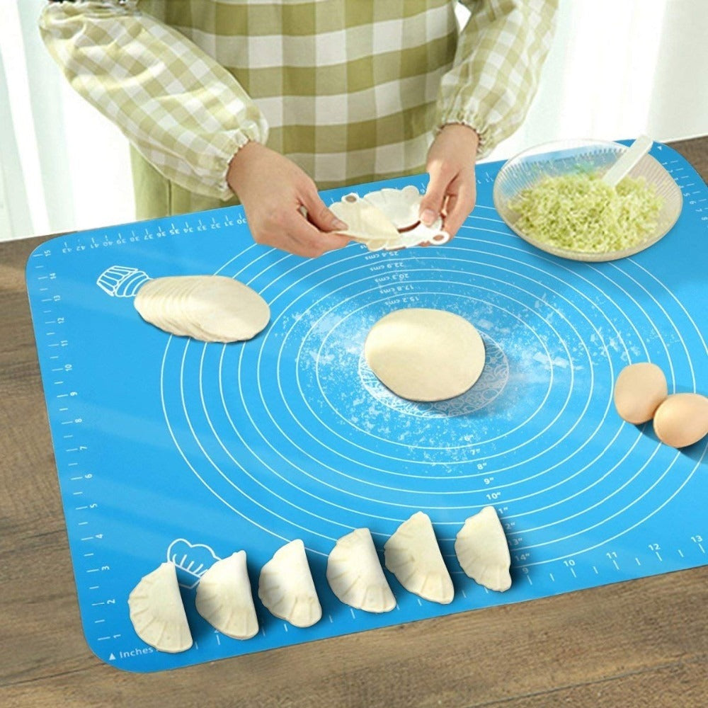 Silicone Baking Roti Mat With Measurements – Heat Resistant Non-Stick Flour Rolling & Kneading Dough Pad | Size 50x40