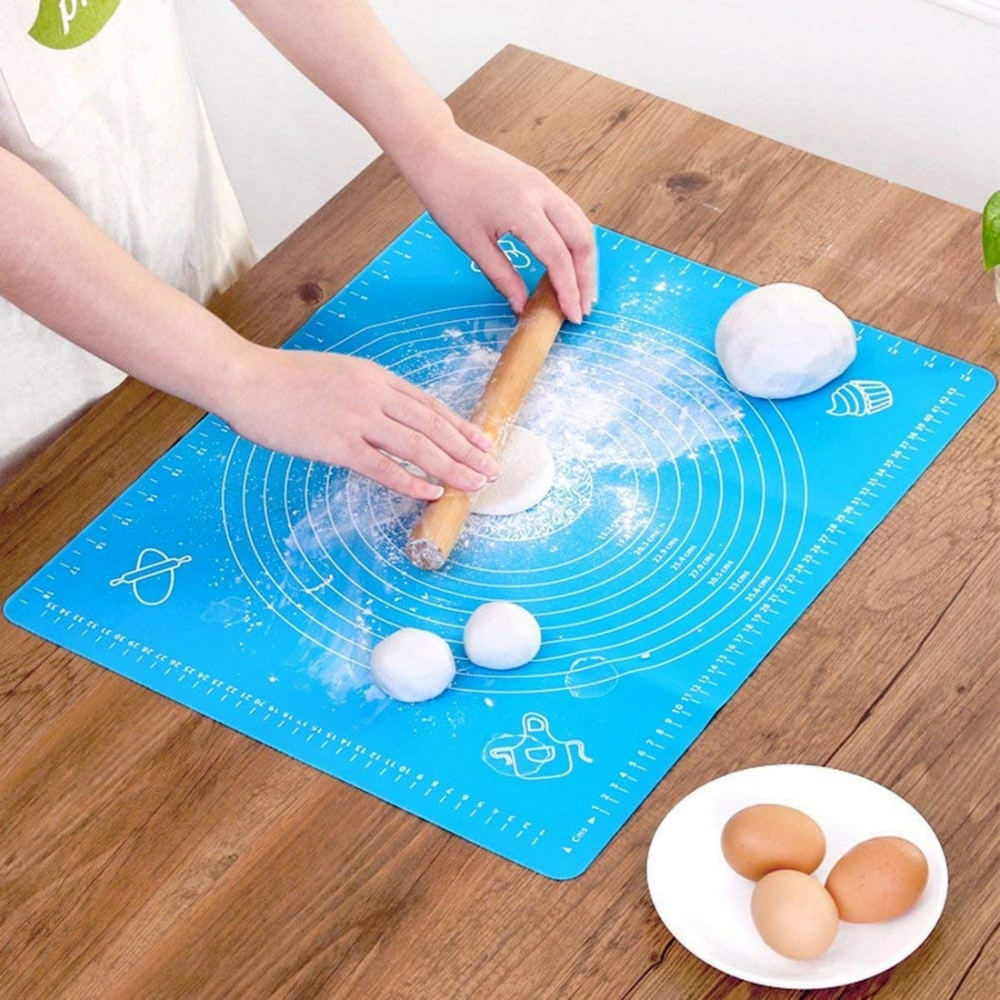Silicone Baking Roti Mat With Measurements – Heat Resistant Non-Stick Flour Rolling & Kneading Dough Pad | Size 50x40