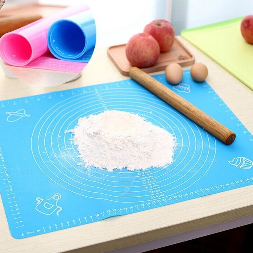 Silicone Baking Roti Mat With Measurements – Heat Resistant Non-Stick Flour Rolling & Kneading Dough Pad | Size 50x40